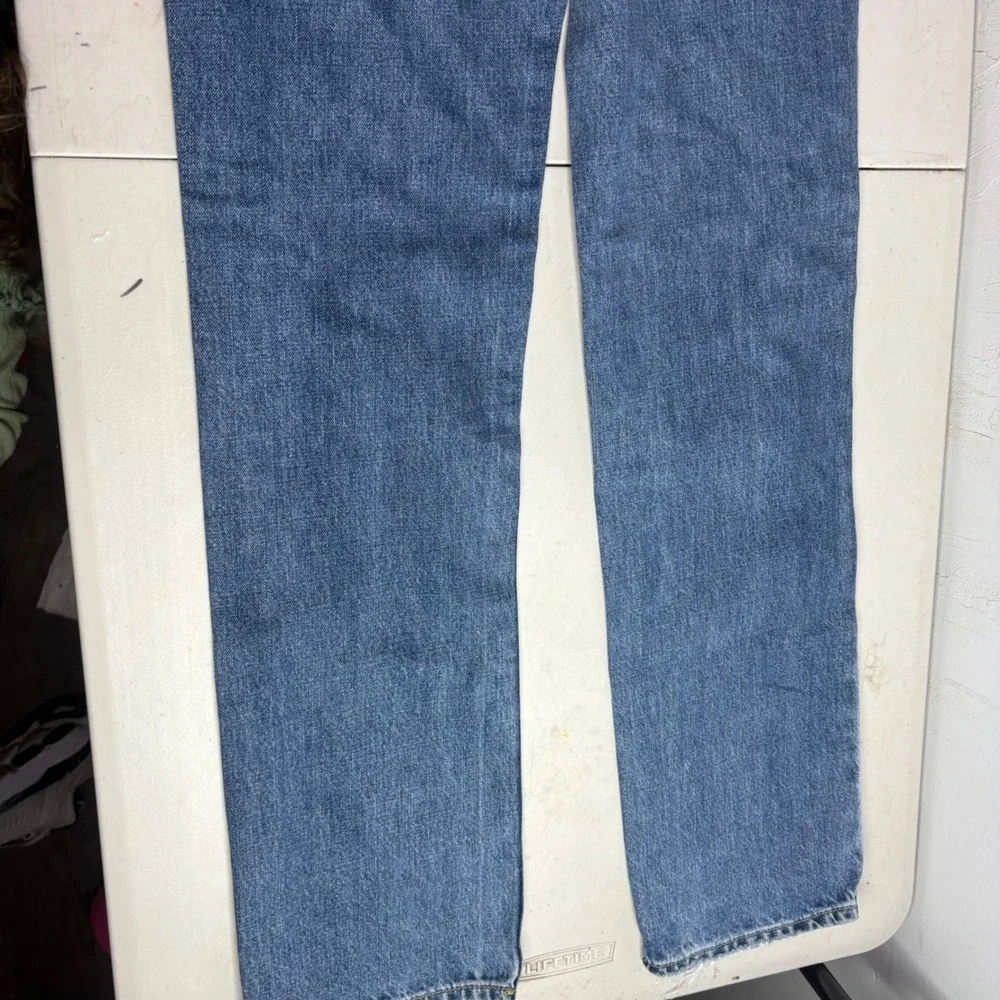 Abercrombie Fitch Mens Jeans W31 L34 Straight Leg Blue Denim Distressed Pockets